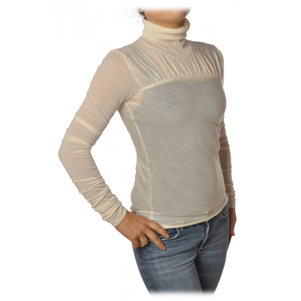 Patrizia Pepe - Sweater with Draping Detail - White - Pullover - Made in Italy - Luxury Exclusive Collection