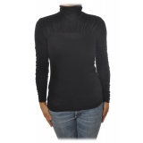 Patrizia Pepe - Sweater with Draping Detail - Black - Pullover - Made in Italy - Luxury Exclusive Collection