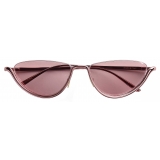 Bottega Veneta - Metal Half-Rim Sunglasses - Pink - Sunglasses - Bottega Veneta Eyewear