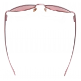 Bottega Veneta - Occhiali da Sole con Mezza Montatura in Metallo - Rosa - Occhiali da Sole - Bottega Veneta Eyewear