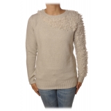 Patrizia Pepe - Sweater with Craftsmanship Detail - White - Pullover - Made in Italy - Luxury Exclusive Collection