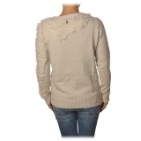 Patrizia Pepe - Sweater with Craftsmanship Detail - White - Pullover - Made in Italy - Luxury Exclusive Collection