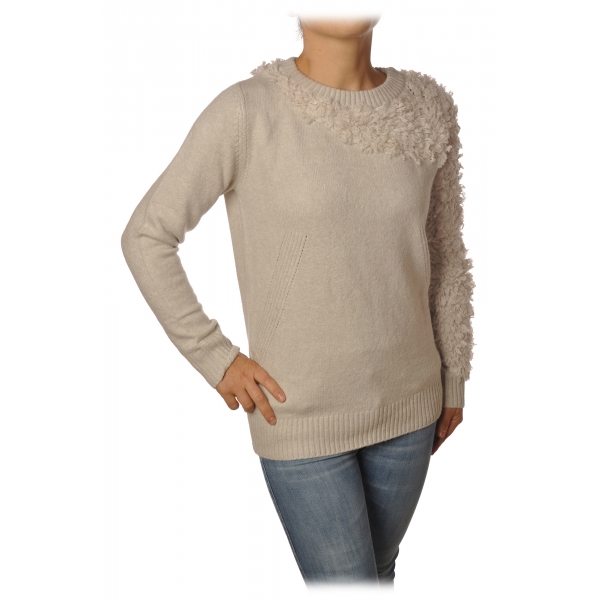Patrizia Pepe - Sweater with Craftsmanship Detail - White - Pullover - Made in Italy - Luxury Exclusive Collection