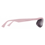 Bottega Veneta - Occhiali da Sole Ovali Sportivi in Acetato - Rosa Grigio - Occhiali da Sole - Bottega Veneta Eyewear