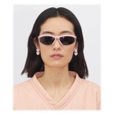 Bottega Veneta - Occhiali da Sole Ovali Sportivi in Acetato - Rosa Grigio - Occhiali da Sole - Bottega Veneta Eyewear