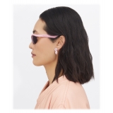 Bottega Veneta - Occhiali da Sole Ovali Sportivi in Acetato - Rosa Grigio - Occhiali da Sole - Bottega Veneta Eyewear