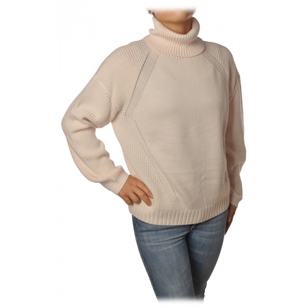 Patrizia Pepe - Double Yarn High Neck Sweater - White - Pullover - Made in Italy - Luxury Exclusive Collection