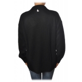 Patrizia Pepe - Sweater with Deep V Neckline - Black - Pullover - Made in Italy - Luxury Exclusive Collection