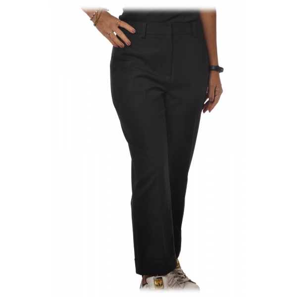 Patrizia Pepe - Straight Trousers with Chinos Pocket - Black - Trousers - Made in Italy - Luxury Exclusive Collection