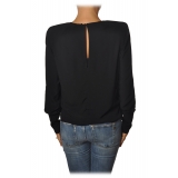 Patrizia Pepe - Lightweight Fabric Blouse with Straps - Black - Shirt - Made in Italy - Luxury Exclusive Collection