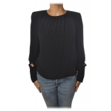 Patrizia Pepe - Lightweight Fabric Blouse with Straps - Black - Shirt - Made in Italy - Luxury Exclusive Collection