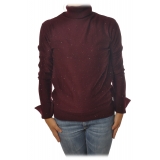 Patrizia Pepe - High Neck Sweater with Micro Sequins - Bordeaux - Pullover - Made in Italy - Luxury Exclusive Collection