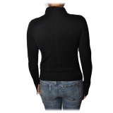 Patrizia Pepe - Crater Neck Sweater - Black - Pullover - Made in Italy - Luxury Exclusive Collection