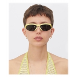 Bottega Veneta - Occhiali da Sole Ovali Sportivi in Acetato - Giallo Grigio - Occhiali da Sole - Bottega Veneta Eyewear