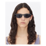 Bottega Veneta - Acetate Sporty Oval Sunglasses - Black Grey - Sunglasses - Bottega Veneta Eyewear