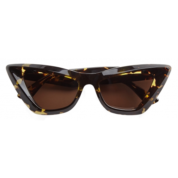 Bottega Veneta - Acetate Pointed Cat-Eye Sunglasses - Havana Brown - Sunglasses - Bottega Veneta Eyewear
