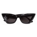 Bottega Veneta - Acetate Pointed Cat-Eye Sunglasses - Black Grey - Sunglasses - Bottega Veneta Eyewear