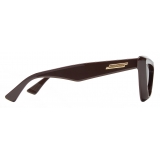 Bottega Veneta - Acetate Pointed Cat-Eye Sunglasses - Brown - Sunglasses - Bottega Veneta Eyewear