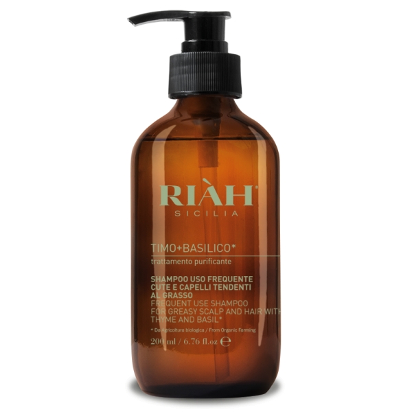 Riàh Sicilia - Frequent Use Shampoo - Thyme + Basil from Organic Farming - Made in Sicily Italy