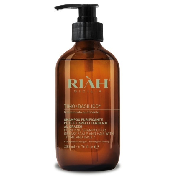 Riàh Sicilia - Purifying Shampoo - Thyme + Basil from Organic Farming - Made in Sicily Italy