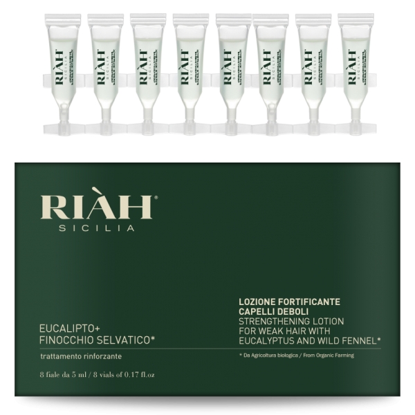 Riàh Sicilia - Fortifying Lotion for Weak Hair - Eucalyptus + Wild Fennel from Organic Farming - Made in Sicily Italy
