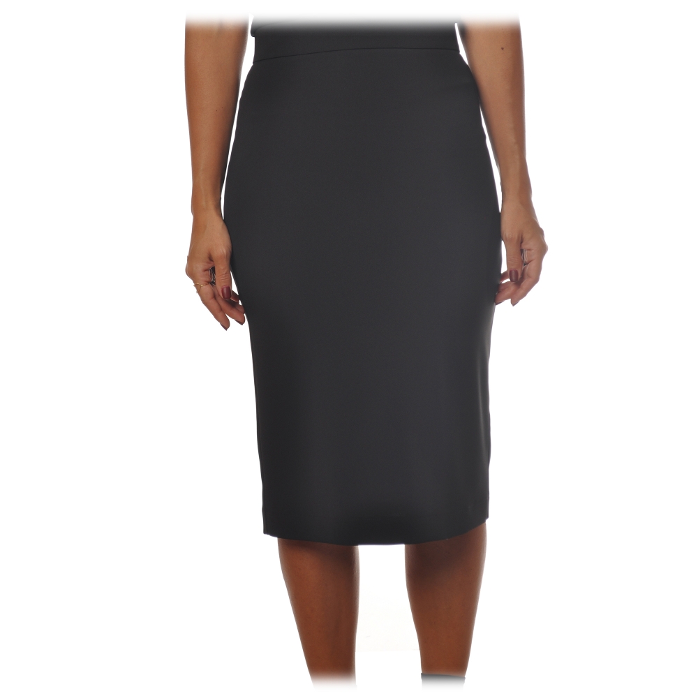 Patrizia Pepe - Midi Sheath Skirt - Black - Skirt - Made in Italy ...