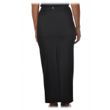 Patrizia Pepe - Long Pencil Skirt with Back Slit - Black - Skirt - Made in Italy - Luxury Exclusive Collection