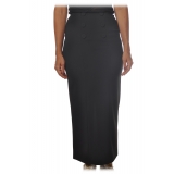 Patrizia Pepe - Long Pencil Skirt with Back Slit - Black - Skirt - Made in Italy - Luxury Exclusive Collection