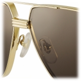 Cartier - Pilota - Metallo Finitura Oro Lenti Grigie - Première de Cartier Collection - Occhiali da Sole - Cartier Eyewear