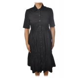 Patrizia Pepe - Cotton Shirt Dress - Black - Dress - Made in Italy - Luxury Exclusive Collection