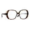 Chanel - Occhiali da Sole Quadrati - Tartaruga Scuro Luce Blu - Chanel Eyewear