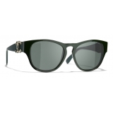 Chanel - Occhiali da Sole Quadrati - Verde Scuro - Chanel Eyewear