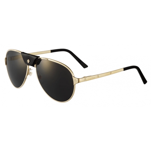 Cartier - Pilot - Shiny Gold FInish- Santos de Cartier Collection - Sunglasses - Cartier Eyewear