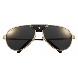 Cartier - Pilot - Shiny Gold FInish- Santos de Cartier Collection - Sunglasses - Cartier Eyewear