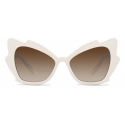 Dolce & Gabbana - Occhiale da Sole Gattopardo - Bianco Vintage - Dolce & Gabbana Eyewear