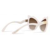 Dolce & Gabbana - Occhiale da Sole Gattopardo - Bianco Vintage - Dolce & Gabbana Eyewear