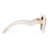 Dolce & Gabbana - Occhiale da Sole Gattopardo - Bianco Vintage - Dolce & Gabbana Eyewear