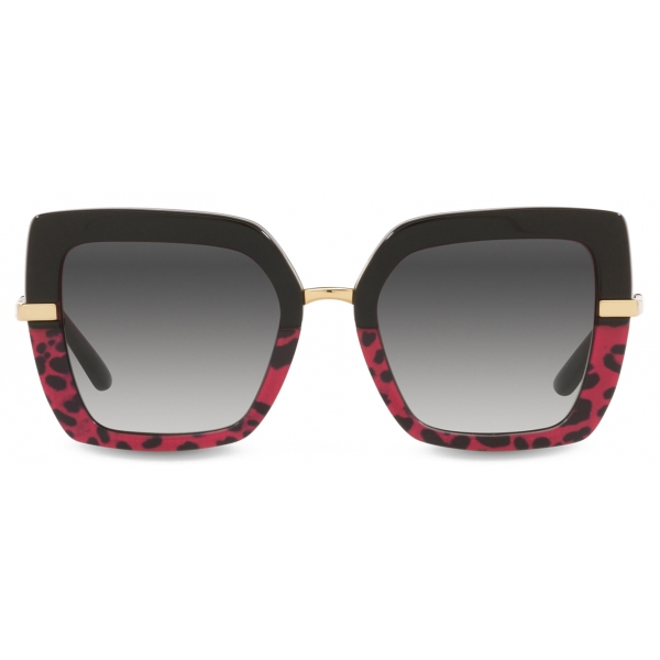 Dolce & Gabbana - Half Print Sunglasses - Pink Leo Print - Dolce & Gabbana Eyewear