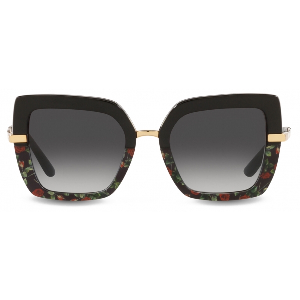 Dolce & Gabbana - Half Print Sunglasses - Roses Print - Dolce & Gabbana Eyewear