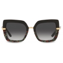 Dolce & Gabbana - Occhiale da Sole Half Print - Stampa Rosa - Dolce & Gabbana Eyewear