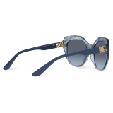 Dolce & Gabbana - DG Crossed Sunglasses - Blue Transparent - Dolce & Gabbana Eyewear