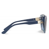 Dolce & Gabbana - DG Crossed Sunglasses - Blue Transparent - Dolce & Gabbana Eyewear