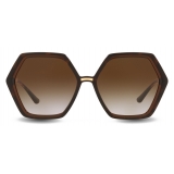 Dolce & Gabbana - Occhiale da Sole Line - Havana Marrone Trasparente - Dolce & Gabbana Eyewear