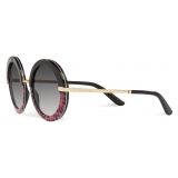 Dolce & Gabbana - Half Print Sunglasses - Pink Leo Print - Dolce & Gabbana Eyewear