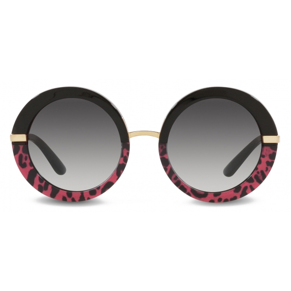Dolce & Gabbana - Occhiale da Sole Half Print - Stampa Leo Rosa - Dolce & Gabbana Eyewear
