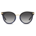 Dolce & Gabbana - Half Print Sunglasses - Blue Leo Print - Dolce & Gabbana Eyewear