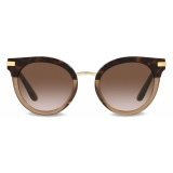 Dolce & Gabbana - Occhiale da Sole Half Print - Havana - Dolce & Gabbana Eyewear