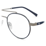 Giorgio Armani - Men’s Round Eyeglasses - Blue - Eyeglasses - Giorgio Armani Eyewear