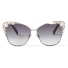 Jimmy Choo - Kyla - Occhiali da Sole Cat-Eye Argento con Cristalli Swarovski - Jimmy Choo Eyewear