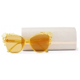 Jimmy Choo - Mya - Yellow Transparent Cat-Eye Sunglasses with Swarovski Crystals - Jimmy Choo Eyewear